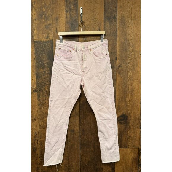 Levis Women’s 501 Pink Denim Jeans Straight Size 30x30 EUC - Picture 2 of 6